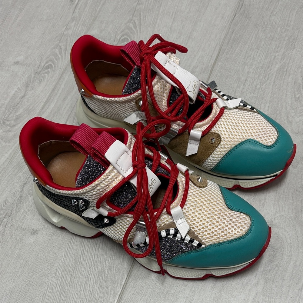 Colorful Sneakers with Red Laces